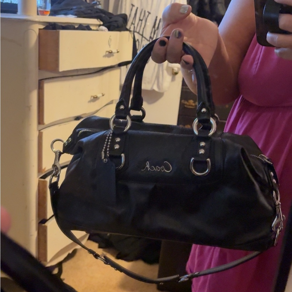 Coach Black Leather Satchel Bag - Picture 5 of 5